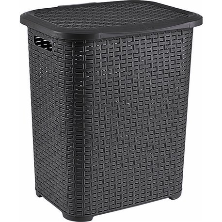 Корзина для белья TP-7019 Плетенка 45л черный