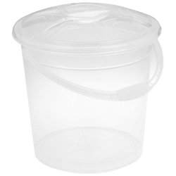 Ведро 15л R прозрачное с крышкой белый