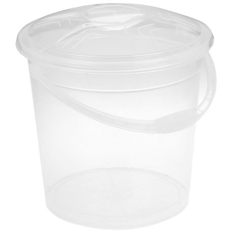 Ведро 15л R прозрачное с крышкой белый