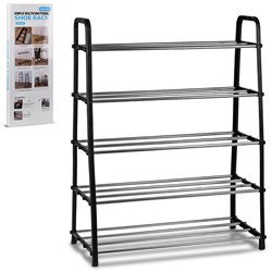 Полка для обуви металл 5 R97341-5 в коробке 58х28х73см черный