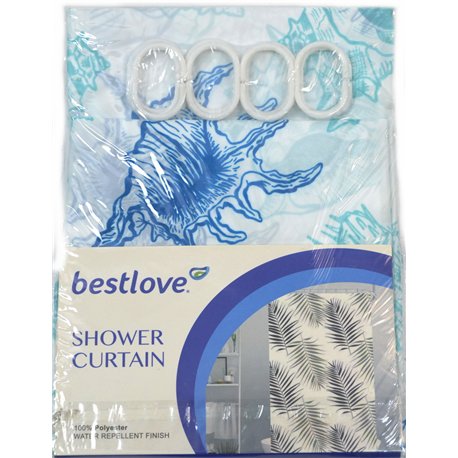 Штора H12503 у ванну 170х180см Мушля на білому