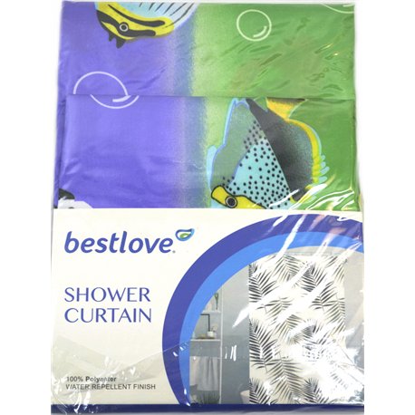 Штора H12503 в ванную 170х180см Рыбки