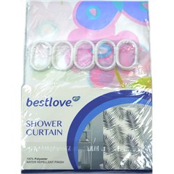 Штора H12503 у ванну 170х180см Квітка рожева