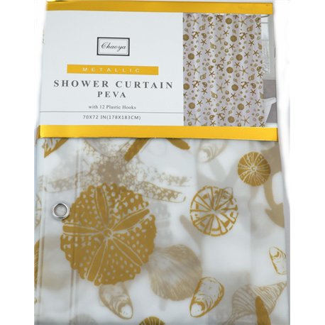 Штора SC12 силикон 178х183 золото Ракушки