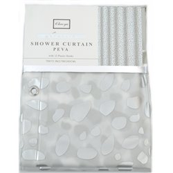 Штора SC12-2 силікон 178х183 срібло Камні