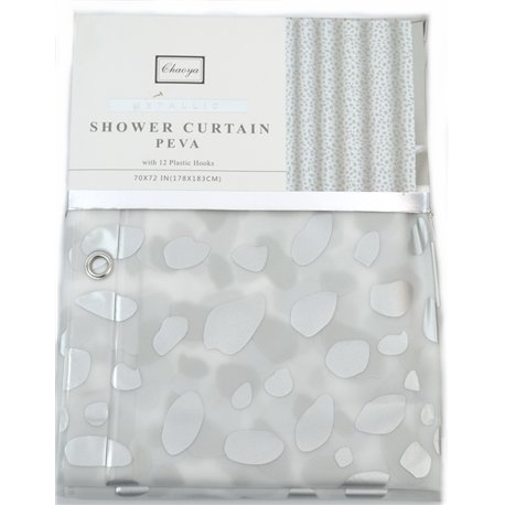 Штора SC12-2 силикон 178х183 серебро Камни