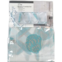 Штора SC13 силікон 180х180 Мушлі блакитні