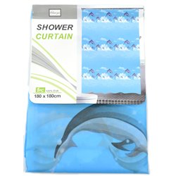 Штора 60086 силікон 180х180 Дельфіни на морі