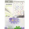 Штора 60086 силікон 180х180 Квіти фіолетові