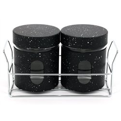 Специи 1746 набор 2шт на подставке черный мрамор