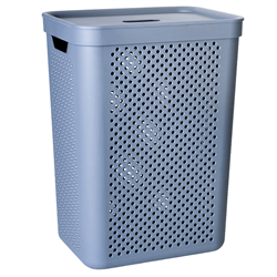 Корзина для белья Simple 45л прямая металлик
