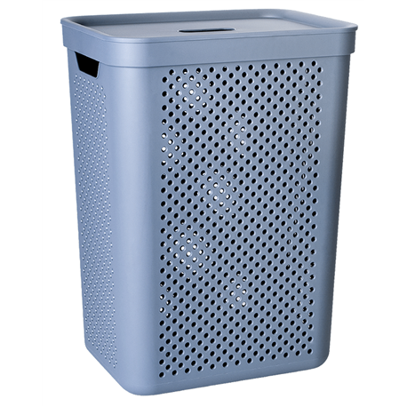 Корзина для білизни Simple 45л пряма металік