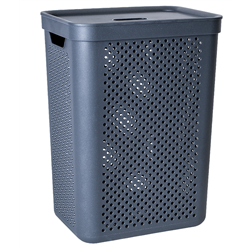 Корзина для белья Simple 45л прямая гранит
