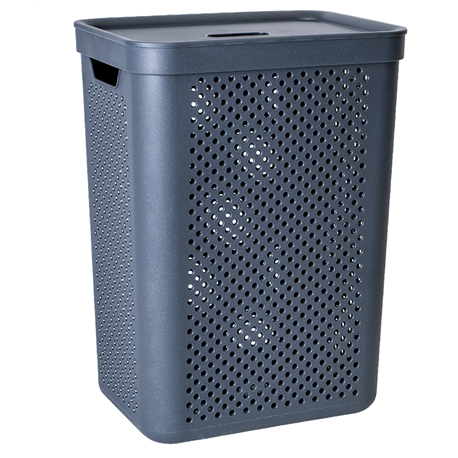 Корзина для білизни Simple 45л пряма граніт