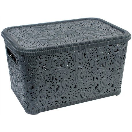 Кошик Ажур 7,5л з кришкою ПБ-416 антрацит