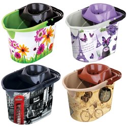 Ведро под швабру с рис + насадка 381