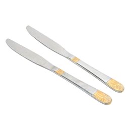 Столовый нож Индия позолоченные полоски  