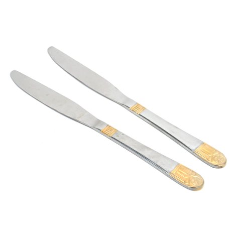 Столовий ніж Индія позолочені полоски