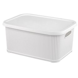 Корзина Nostalgia 10л с крышкой N377 белый