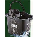 Ведро под швабру с насадкой OZER-D-012 рисунок 14л черный кофе