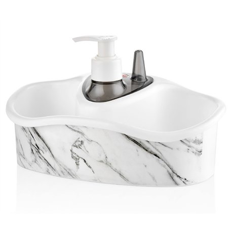 Дозатор набір для рідкого мила OZER-D-061-X128 з підставкою білий мармур