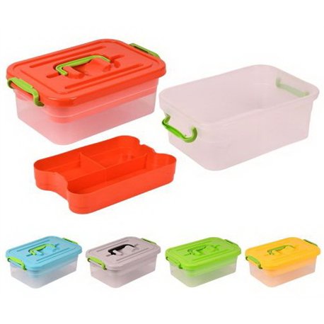 Бокс контейнер 3,8л прозрачный ПБ-478 с ручкой и вкладышем 