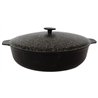 Сковорода алюмінієва AD41320 антипригарна з двома ручками з кришкою 32х8,3см чорний мармур