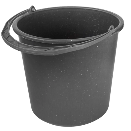 Ведро 12л Х мерное с пластиковой ручкой черное