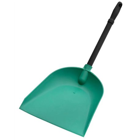 Совок для мусора с черной ручкой 28см зеленый, синий