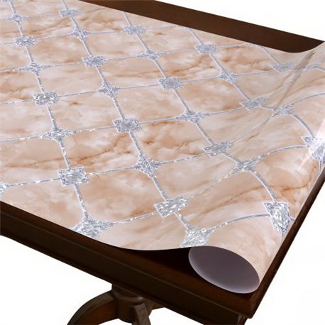 Клеенка жидкое стекло Laser 0,60мм-0,60*20м рулон с рисунком голограмма MA-5928