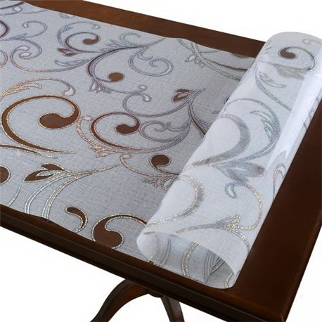 Клеенка жидкое стекло Laser 0,60мм-0,60*20м рулон с рисунком голограмма MA-5931