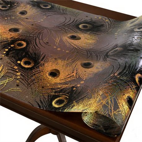 Клеенка жидкое стекло Laser 0,60мм-0,60*20м рулон с рисунком голограмма MA-5932