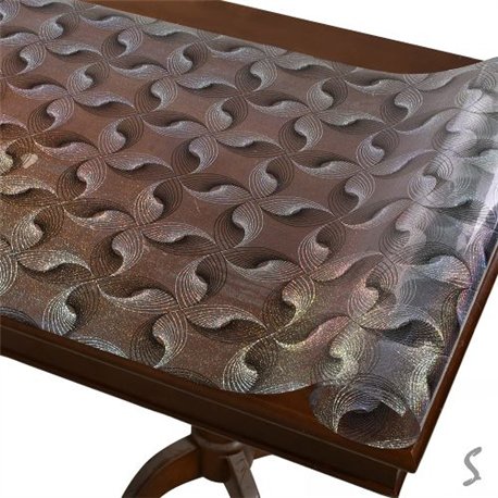 Клейонка рідке скло Laser 0,60мм-0,60*20м рулон з малюнком голограма MA-5937-60