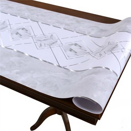 Клейонка рідке скло Laser 0,60мм-0,60*20м рулон з малюнком голограма MA-5938-60