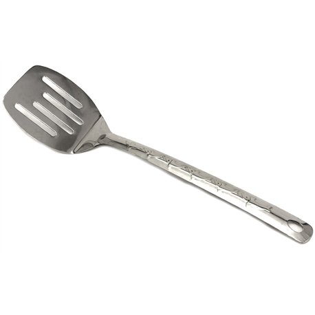 Лопатка 0143 нерж с прорезями рисунок дельфины 32,5см