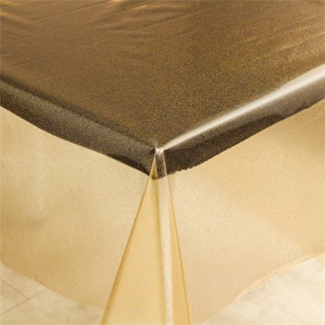 Клеенка 1,37*20м рулон силикон Лазер GLITTER GOLD