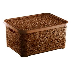 Корзина Elif Ажур №3 324 23л с крышкой коричневый