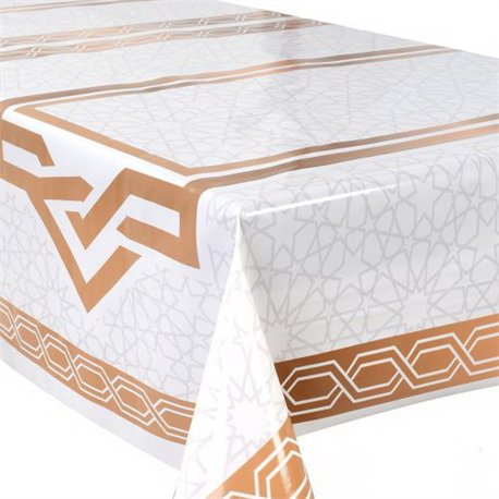 Клеенка-скатерть 1,40*1,8м*10шт отрезная в рулоне Fiesta на тканевой основе MA-5332-1.8