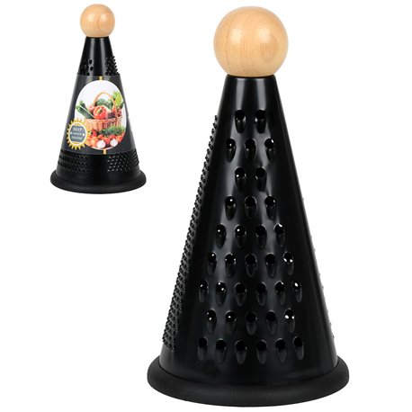 Тертка R35504 Black конус з дерев'яною ручкою 23см
