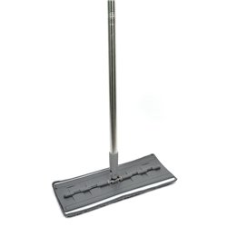 Швабра Натирач махра 3035 м'який липучка хром складна ручка сірий