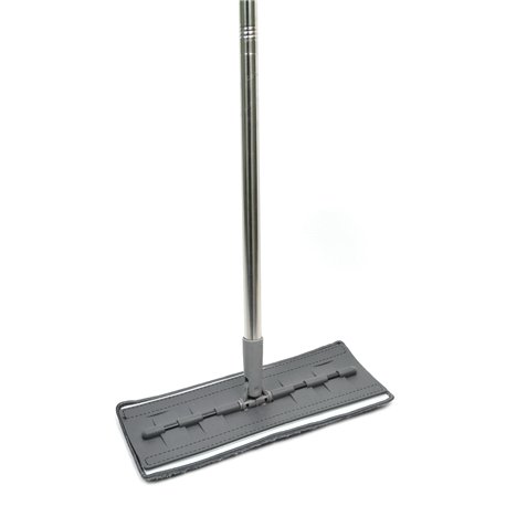 Полотер махра 3035 мягкий липучка хром складная ручка серый