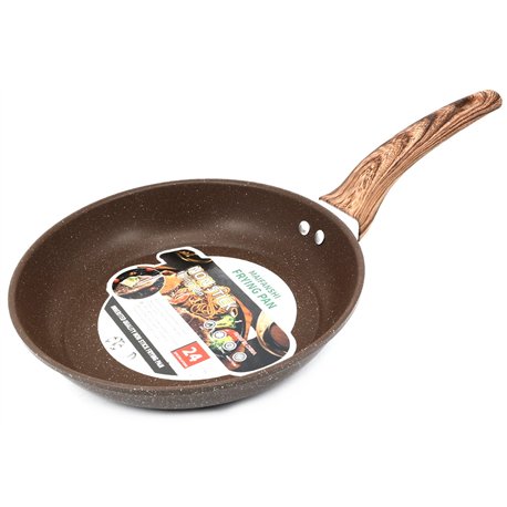 Сковорода с бакелитовой ручкой без крышки 155WF Wangfa мрамор 24см