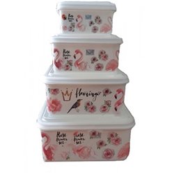 Судочки 237PF пластик с рисунком 4шт прямоугольные