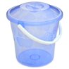 Ведро 12л Полимер прозрачное с крышкой голубой