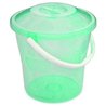 Відро 12л Полімер прозоре з кришкою зелений