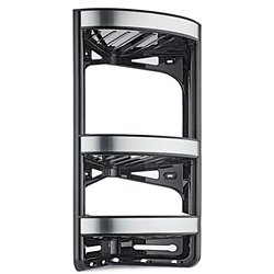 Полка OZER-B-011 угловая 3-яр черный+рисунок металлик 