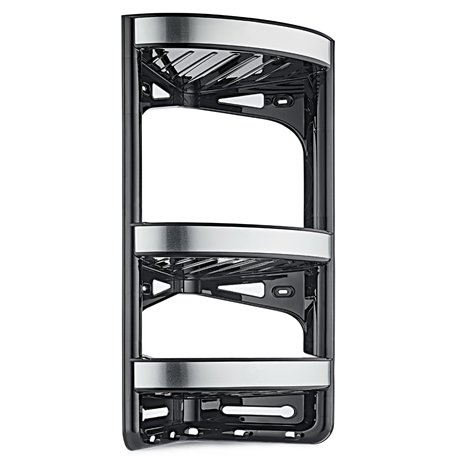 Полка OZER-B-011 кутова 3-яр чорний+малюнок металік