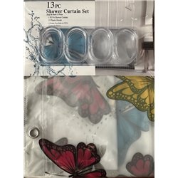 Штора SC13 силикон 180х180 Бабочки 