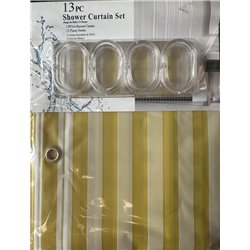 Штора SC13 силікон 180х180 Полоса бежевий