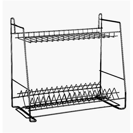 Сушарка метал для посуду трапеція 2-яр 50см СТ-25223 чорна